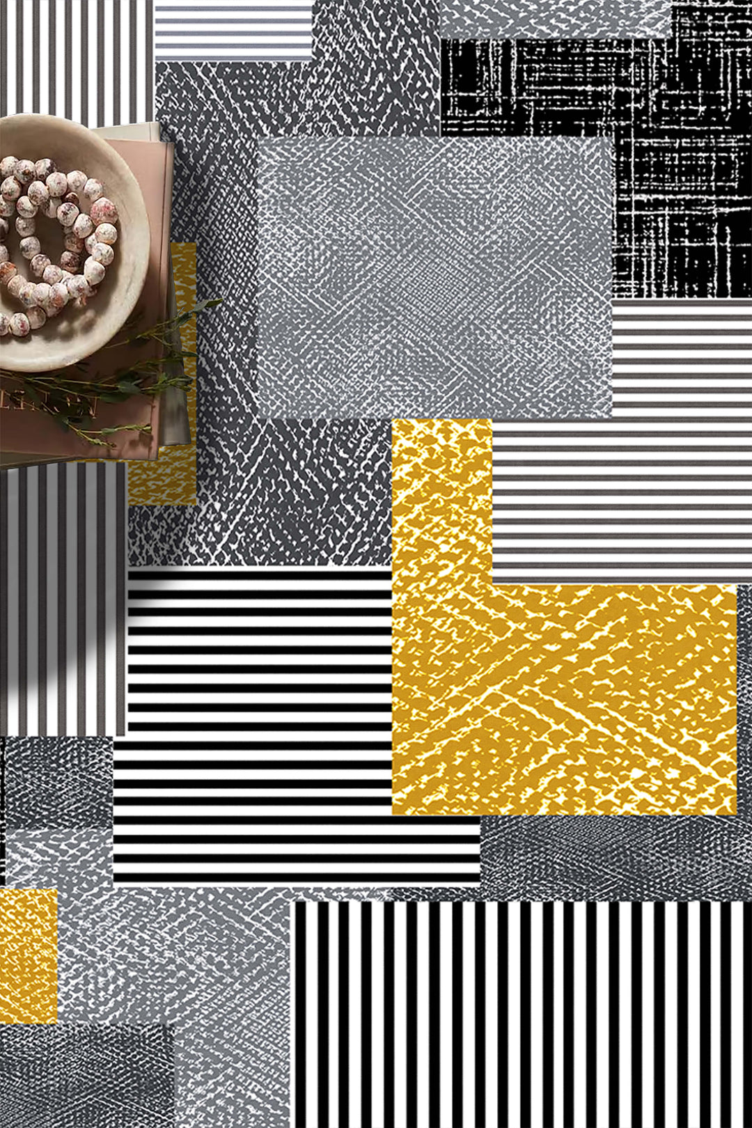 Minimal   Geometrik Halı Örtüsü – Kaymaz, Yıkanabilir, Modern Halı Desen