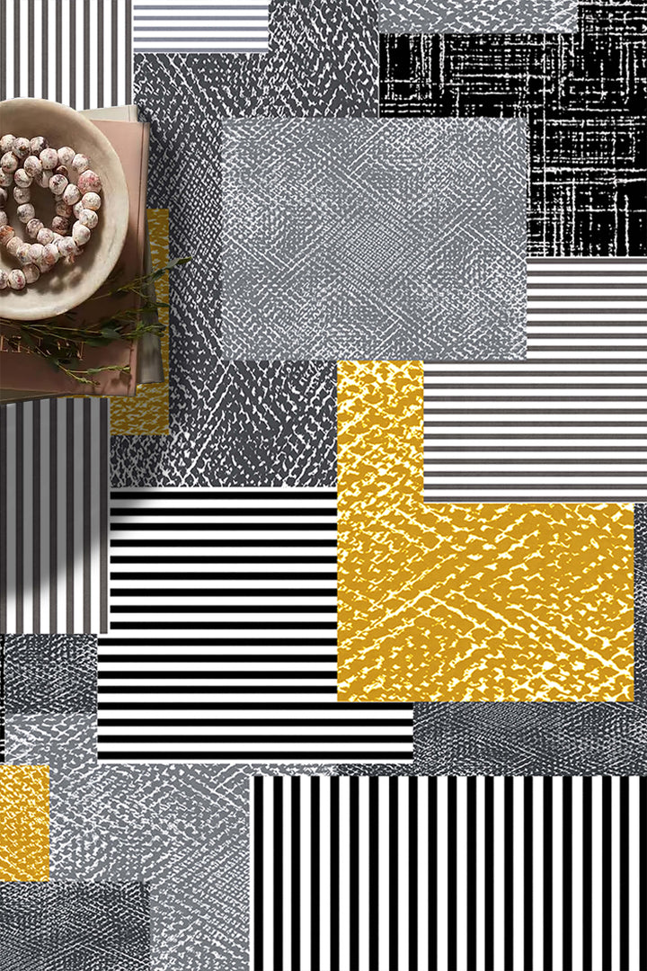 Minimal   Geometrik Halı Örtüsü – Kaymaz, Yıkanabilir, Modern Halı Desen