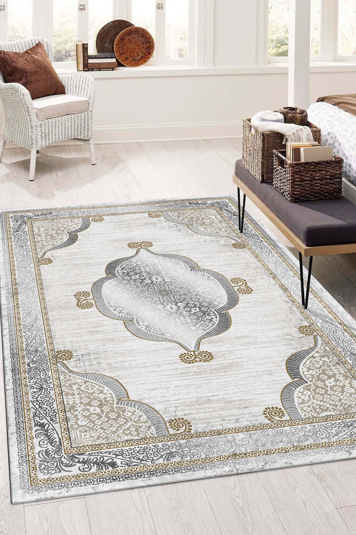 Minimal  Halı Örtüsü – Kaymaz, Yıkanabilir, Modern Halı Desen 3030