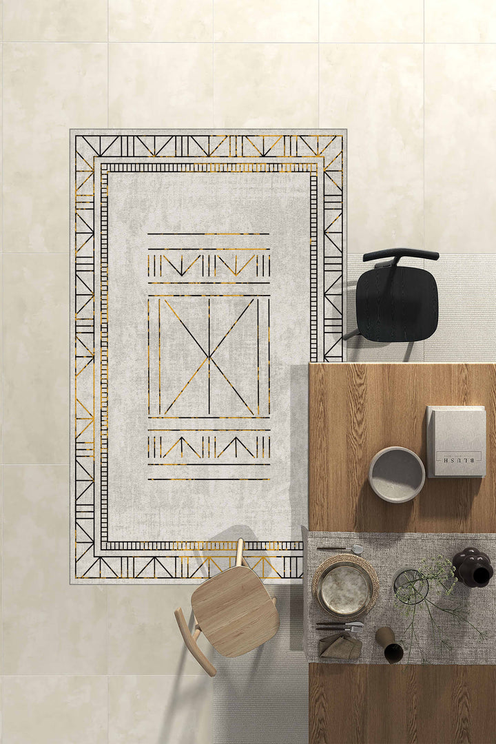 Minimal  Halı Örtüsü – Kaymaz, Yıkanabilir, Modern Halı Desen 3031