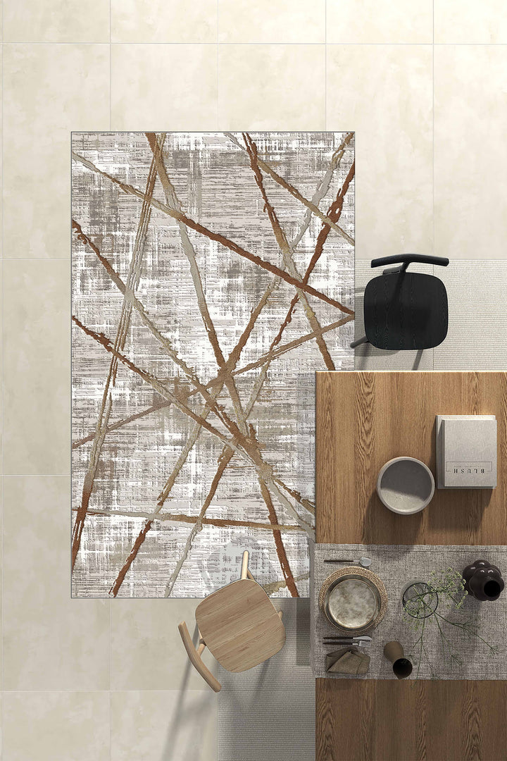 Minimal  Halı Örtüsü – Kaymaz, Yıkanabilir, Modern Halı Desen 3034