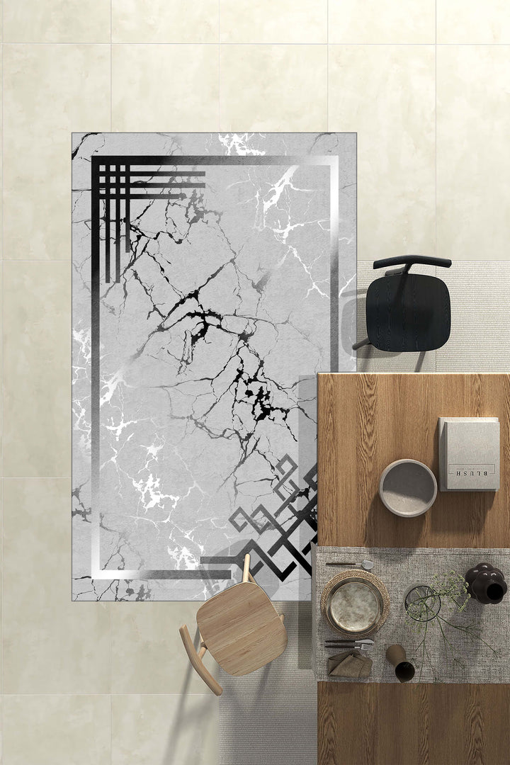 Minimal  Halı Örtüsü – Kaymaz, Yıkanabilir, Modern Halı Desen 3037