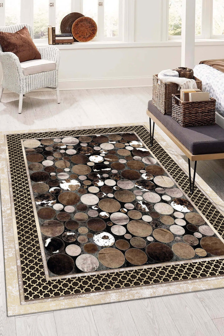 Minimal  Halı Örtüsü – Kaymaz, Yıkanabilir, Modern Halı Desen 3038