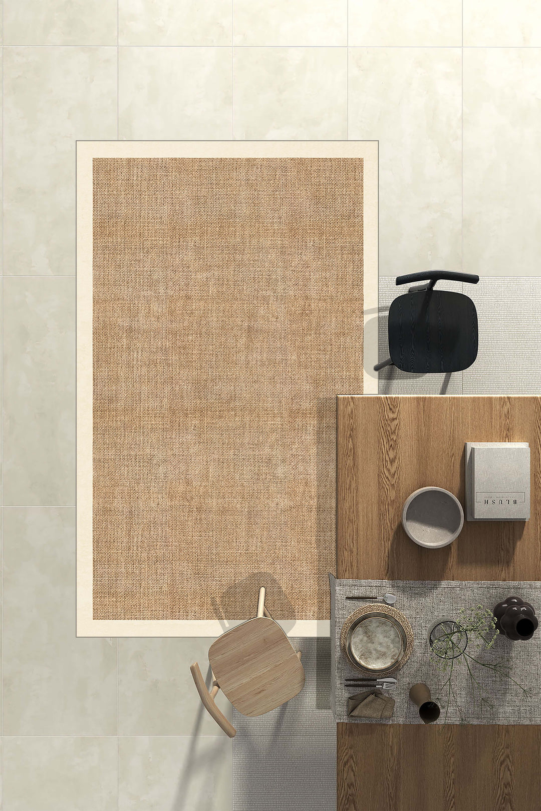 Minimal  Halı Örtüsü – Kaymaz, Yıkanabilir, Modern Halı Desen 3040