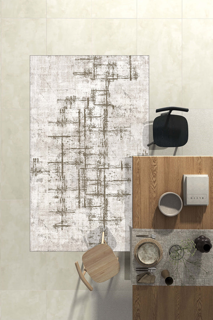 Minimal  Halı Örtüsü – Kaymaz, Yıkanabilir, Modern Halı Desen 3042