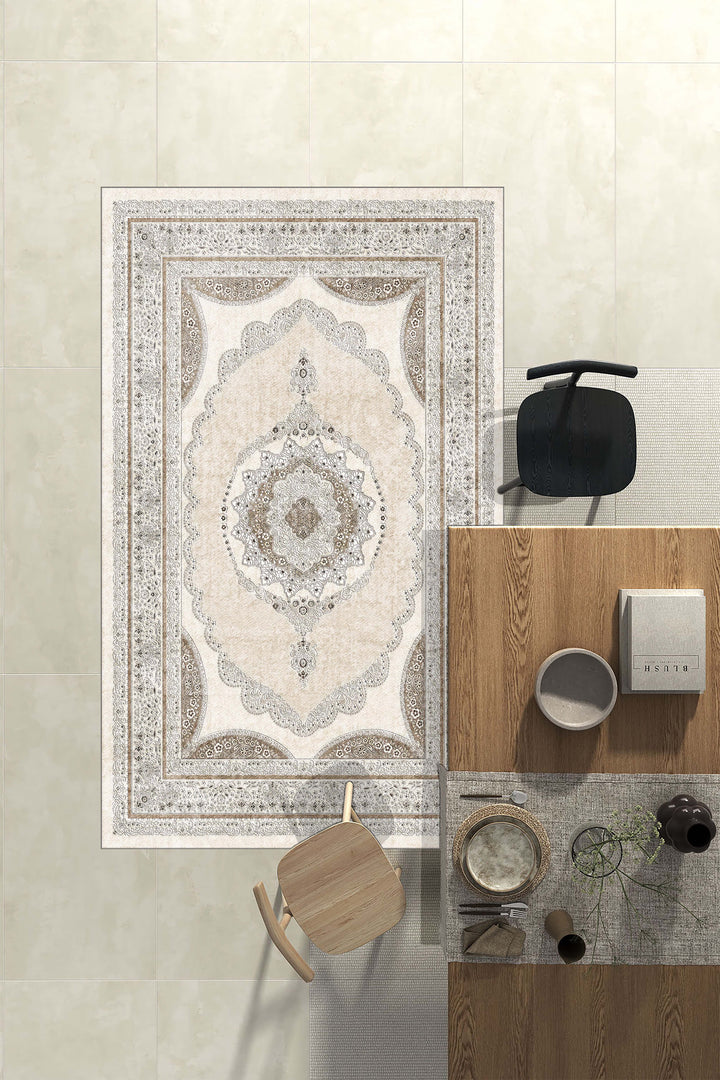 Minimal  Halı Örtüsü – Kaymaz, Yıkanabilir, Modern Halı Desen 3046