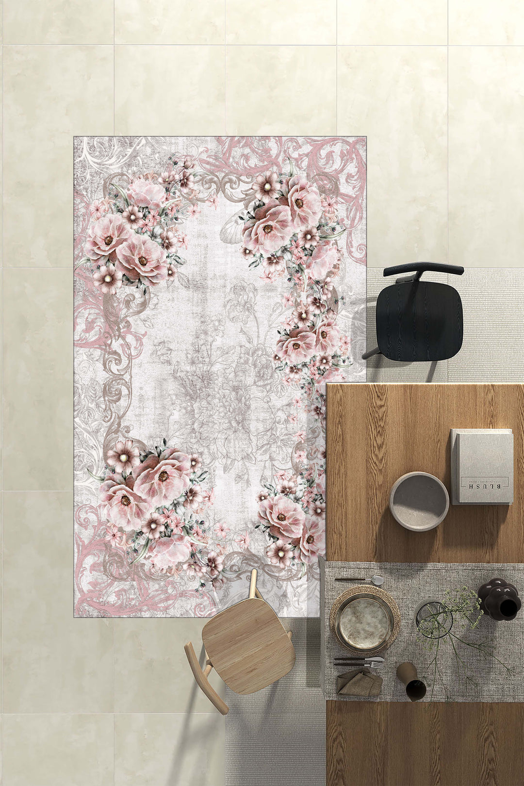 Minimal  Halı Örtüsü – Kaymaz, Yıkanabilir, Modern Halı Desen 3049