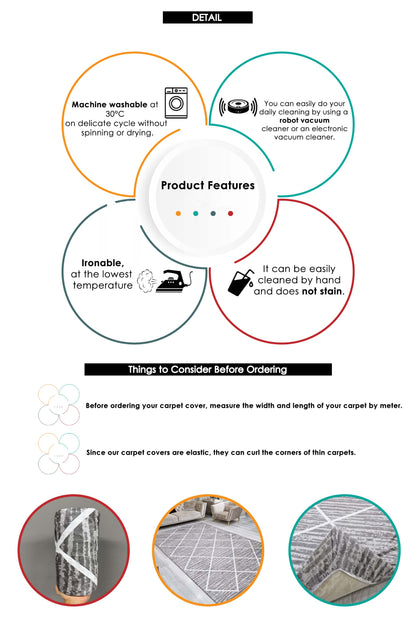 Minimal  Halı Örtüsü – Kaymaz, Yıkanabilir, Modern Halı Desen 3044