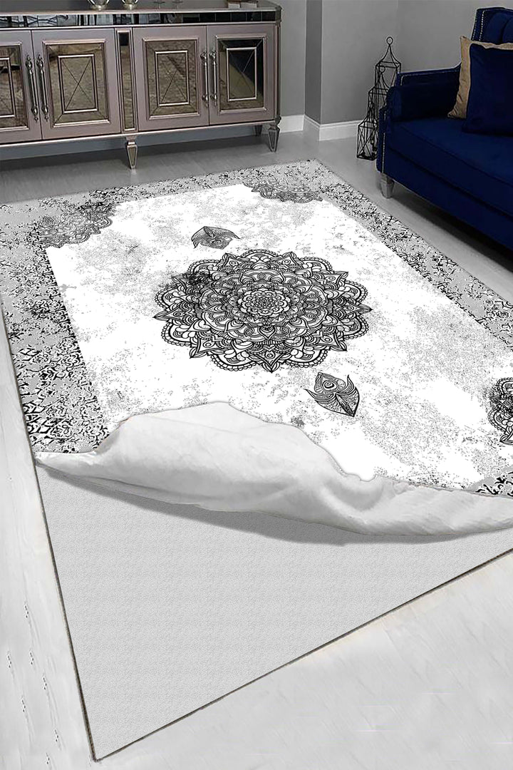 Modern Gri Siyah Çizgili Halı Örtüsü – Kaymaz Tabanlı, Yıkanabilir, Minimal Geometrik Desen