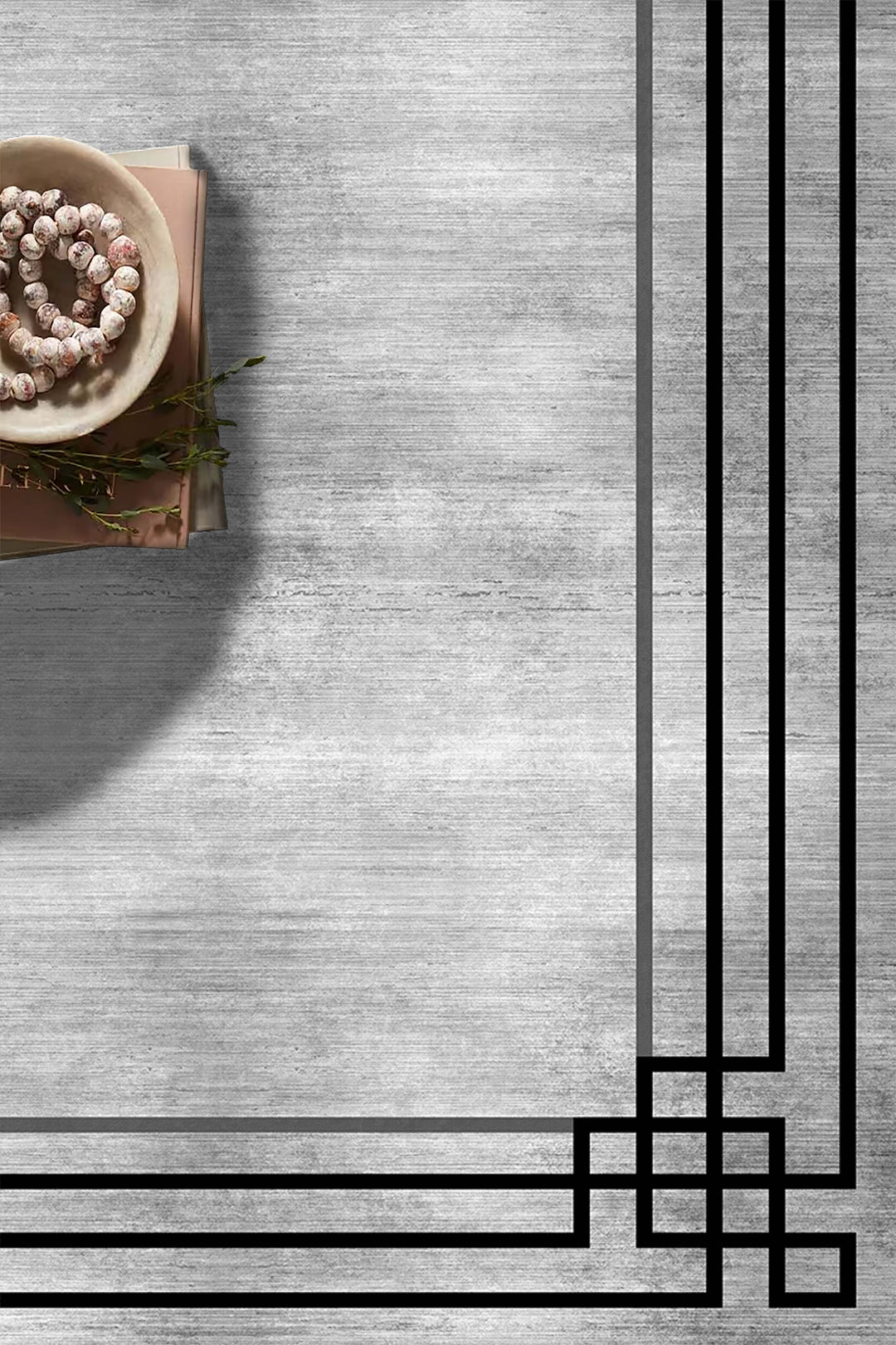 Minimal Çizgili Krem Halı Örtüsü – Kaymaz, Yıkanabilir, Modern Kahverengi Geometrik Desen