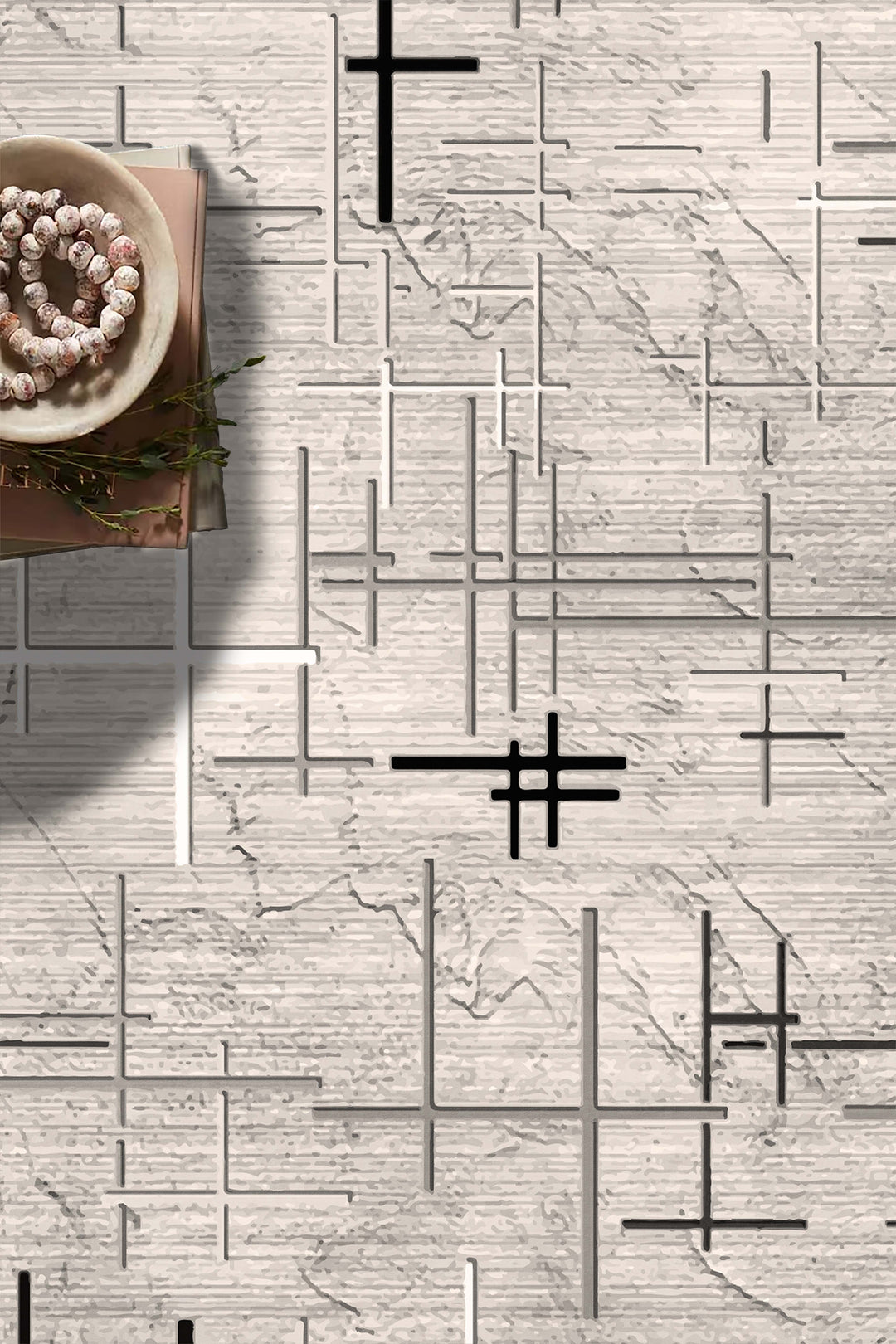 Minimal Çizgili Halı Örtüsü – Kaymaz, Yıkanabilir, Modern Kahverengi Geometrik Desen Halı Örtüsü
