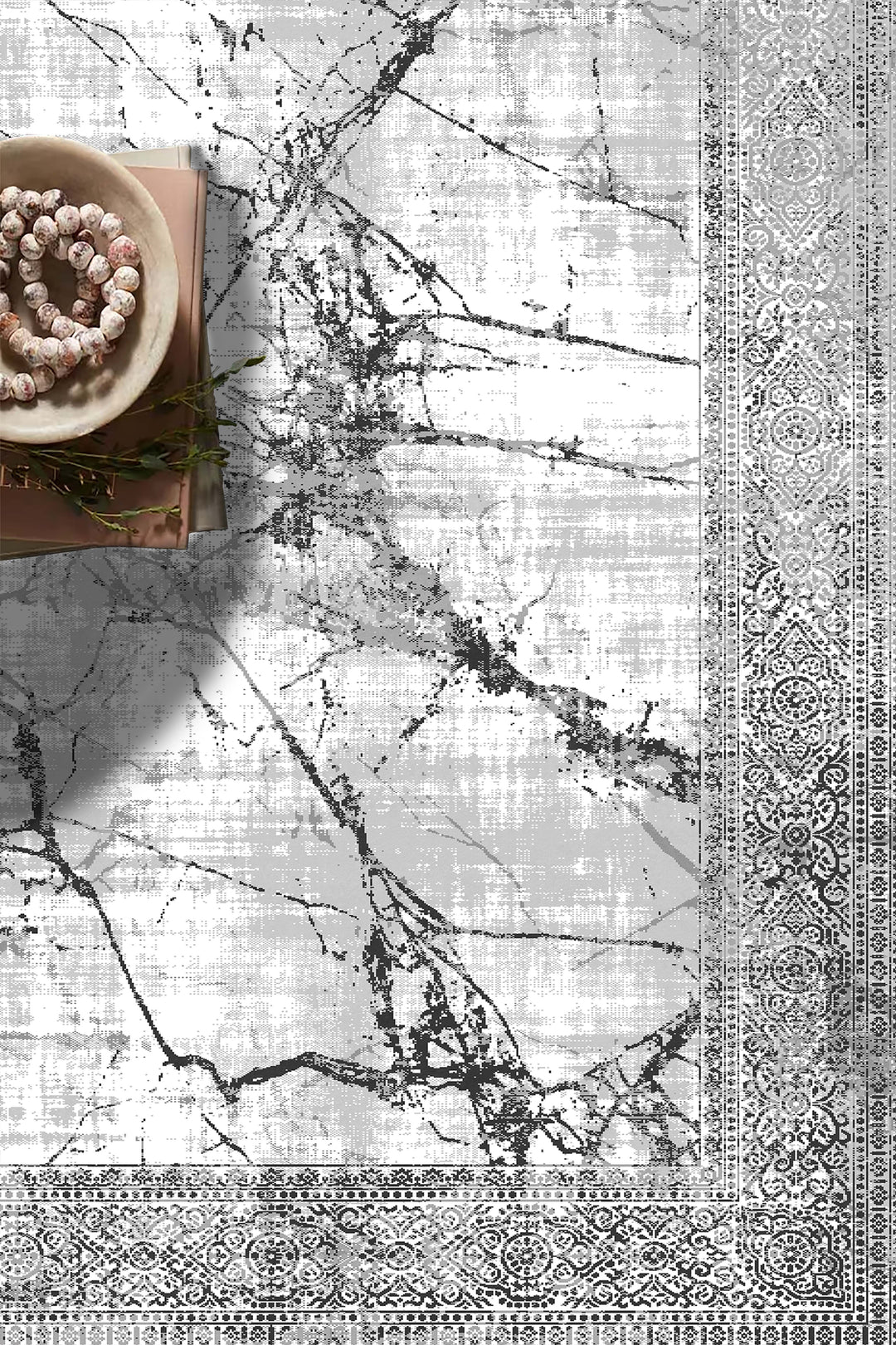 Minimal Çizgili Krem Halı Örtüsü – Kaymaz, Yıkanabilir, Modern Geometrik Desen